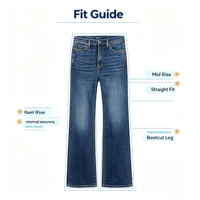 Jean droit extensible coupe bootcut pour homme en denim de coton, coupe facile, cinq poches, décontracté, confort quotidien