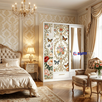 Armoire en acier imprimé haute résistance, armoire de rangement pour vêtements en métal massif pour chambre à coucher avec glissière à roulement à billes lisse