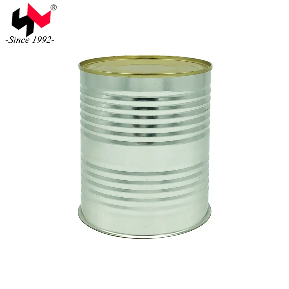 Lata redonda de metal para alimentos, lata de 99 mm para embalagem de alimentos para animais de estimação, pasta de tomate