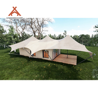 Kawagebo Kamp Wild Luxury 72.5 ㎡   Tente de safari imperméable en PVDF pour 3-4 personnes, tente d'hôtel en plein air