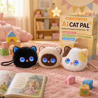Porte-clés en peluche chat intelligent IA personnalisé, poupée interactive parlante, rembourrage en coton PP polyester, 10 cm
