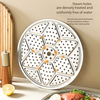 Cuiseur à riz électrique en acier inoxydable 304 avec grille vapeur – Portable, compatible lave-vaisselle, conception compacte pour la cuisson à la vapeur des pains, raviolis et riz