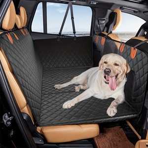 Asiento trasero de ventilación de malla Oxford, hamaca para mascotas de coche para perros, funda de asiento de coche de fondo duro para perros, funda de asiento trasero con bolsillo - Product Image 1