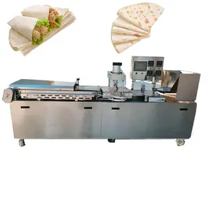 Automatische hydraulische Burrito Crêpe Making Maschine Chicken Burrito Machine kommerzielle Pita Brotofen Gas Pita Back maschine