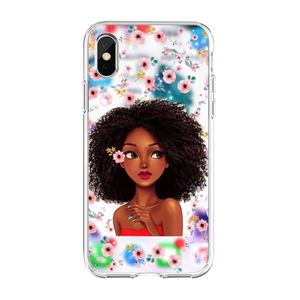 Diseño personalizado de moda negro chica contraportada accesorios de la caja del teléfono para <span class=keywords><strong>iPhone</strong></span> XS 11 12 13 14 Pro Max TPU suave <span class=keywords><strong>funda</strong></span> de dibujos animados - Product Image 4