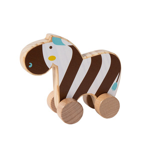 Marche-bébé en bois <span class=keywords><strong>Zèbre</strong></span> avec tambour, jouet à pousser, trotteur d'éveil pour l'apprentissage de la marche des tout-petits, blocs de construction - Product Image 6
