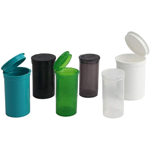 Bouteilles compactes en plastique à ouverture facile, bouteilles rondes en PP avec couvercles à clapet, adaptées aux pilules, aux compléments alimentaires, aux herbes, aux rouleaux de tabac, aux cigares - Product Image 1
