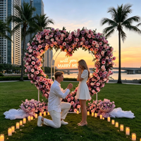 Arco de Flores de Rosas Rojas de Seda Realistas de Alta Simulación, Fondo para Decoración de Bodas, Propuesta de Matrimonio, Día de San Valentín y Fiestas