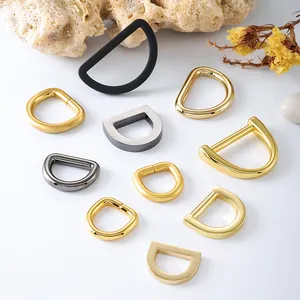 Accesorios de bolsa de 1 pulgada, anillo de arcoíris D dorado, Collar de perro, anillo personalizado, Hardware de bolso de 15, 25, 38 y 40mm, hebilla de Metal, d-rings