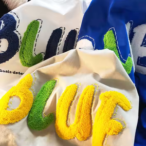 T-shirt personnalisé en chenille épaisse pour homme, broderie chenille OEM, idéal pour le dropshipping - Product Image 5