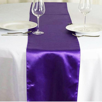 Chemin de table élégant en satin de polyester 12 x 108 pouces, couleur unie, pour la décoration de la maison, de l'hôtel, des mariages, technique de tissage