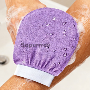 Guantes de Baño con Logotipo Personalizado, Guantes Exfoliantes Simples de Rayón Ovalados para una Limpieza Profunda del Cuerpo y Eliminación de Piel Muerta - Product Image 5