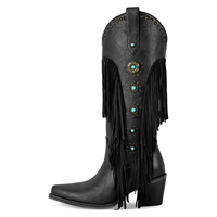 Bottes de cowboy occidentales en cuir PU à talons hauts Style de travail à talons de 2.7 pouces pour hommes et femmes logo du client ajouter des chaussures être librement