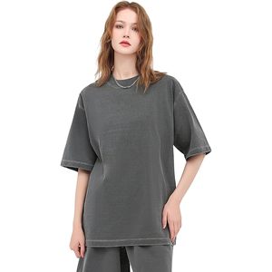 T-shirt décontracté pour homme Keepsowing en coton jersey, coupe ample, manches courtes, effet délavé, style streetwear - Product Image 2