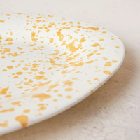 Plateau de service en porcelaine jaune moucheté créatif, plateau de présentation alimentaire moderne et minimaliste pour café, hôtel, banquet, vente chaude