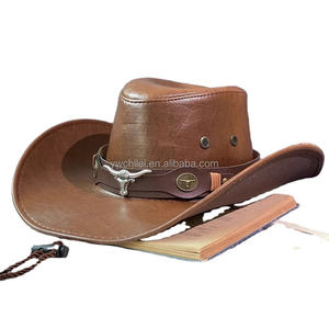 Cappello da Cowboy <span class=keywords><strong>Western</strong></span> in Pelle per Uomo e Donna Stile USA - Product Image 3