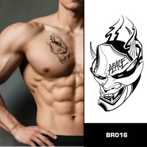 <span class=keywords><strong>Tatuajes</strong></span> <span class=keywords><strong>Temporales</strong></span> <span class=keywords><strong>de</strong></span> Hierbas con Diseño Tribal para Pecho, Hombro y Cuello para Hombres, Tatuaje Semipermanente que Dura Media Semana - Product Image 1
