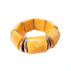 Bracelet vintage en céramique et résine, design géométrique fantaisie, unisexe, classique, élégant, fait main, pour fête, anniversaire, femme - Product Image 4