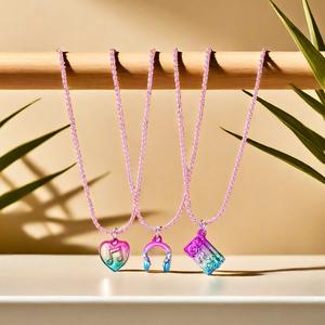 3 pcs/सेट रचनात्मक हेडसेट रेडियो प्यार दिल पेलेंट हार बच्चों के लिए गहने हार हार - Product Image 2