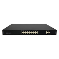 Yüksek kaliteli tam gigabit 16 port ağ anahtarı 2 sfp ve 2 uplink poe + + anahtarı