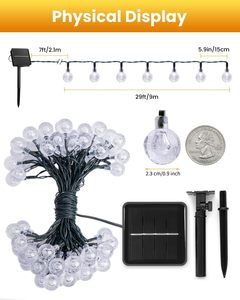 Guirlandes lumineuses solaires LED IP67 étanches pour extérieur, globe en cristal, lumières de patio, jardin, cour, porche, décoration de mariage et de fête - Product Image 2