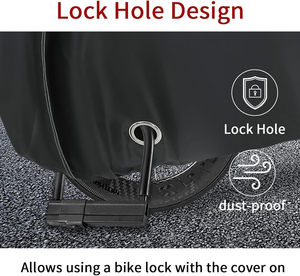 Housse de vélo robuste OEM, imperméable, avec trou pour cadenas, en tissu Oxford résistant, pour extérieur, protection contre la pluie, le soleil et les UV, housse de rangement pour vélo - Product Image 6