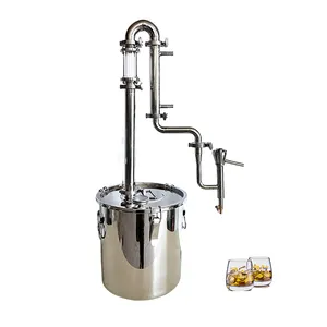 6L RTS 201 stainless steel distilled Glass lens small distillation equipment Alcohol distiller Alcohol gauge Economic still