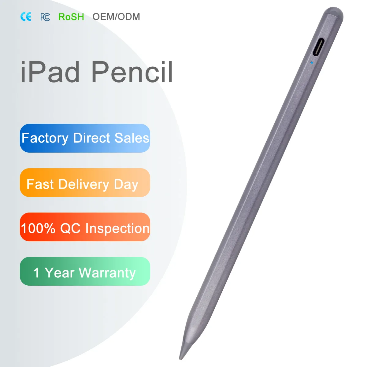 Оптовая продажа, перезаряжаемый стилус с электронным карандашом для Apple Ipad, стилус для сенсорного экрана