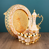 Vente en gros d'usine de cadeaux de luxe pour le ramadan ensemble de tasses à thé rouge avec plateau/ensemble zamzam