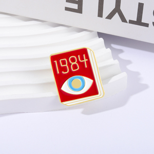 Novela clásica 1984 ojo esmalte Pin George Orwell <span class=keywords><strong>libro</strong></span> diseño Metal broche solapa insignia joyería regalo para amigos al por mayor - Product Image 2