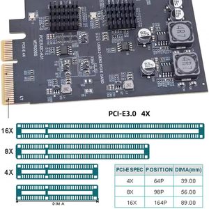 Adaptador HUB <span class=keywords><strong>PCI</strong></span> <span class=keywords><strong>Express</strong></span> X4 a <span class=keywords><strong>3</strong></span> Puertos Tipo A, 2 Puertos USB C USB <span class=keywords><strong>3</strong></span>.2 Gen 2 10Gbps, Chip ASM3142 + VL822, Tarjeta de Expansión <span class=keywords><strong>PCI</strong></span>-E USB <span class=keywords><strong>3</strong></span>.0 - Product Image 3