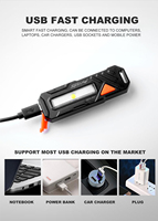 Feu arrière de sécurité LED clignotant rouge et bleu, étanche IP63, rechargeable par USB, avec clip, pour la course et la marche