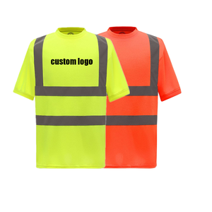 Camiseta de Trabajo de Alta Visibilidad para Hombre, Certificada EN, Cuello Redondo, Manga Corta, Reflectante, Fluorescente, Tallas Grandes, Transpirable - Product Image 1