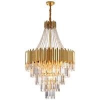 Lustre moderne de luxe en cristal, lampe suspendue pour projet hôtelier, salle à manger, salon, décoration et éclairage
