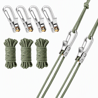Accessoire de camping extérieur transfrontalier le plus vendu : Corde de tension pour tente et auvent, réfléchissante, coupe-vent, en polypropylène et zinc
