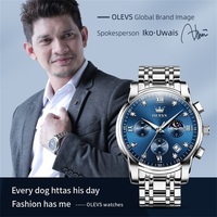 Montre-bracelet à quartz pour homme avec diamant OLEVS 2858 Montre à quartz résistante à l'eau Horloge design décontracté avec logo personnalisé d'usine