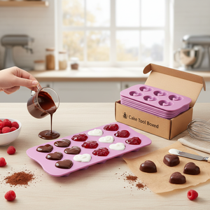 Heart-Shaped Chocolate Mold Eco-Friendly 3D Silicone <b>Pink</b>-Pack of 80 for Cake Jelly Icing Dessert Candy Cake <b>Tool</b> <b>Boxed</b> - Product Image 2