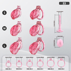 Cage de chasteté masculine - Cage à pénis légère et douce, dispositif de chasteté confortable pour bondage du pénis, jouets sexuels BDSM pour hommes - Product Image 4