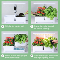 Jardinière d'intérieur avec lumière LED de croissance, système de culture hydroponique à double pot pour herbes, fleurs, légumes, OEM