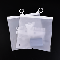 Sac à fermeture éclair en plastique givré semi-transparent avec impression personnalisée pour vêtements et accessoires