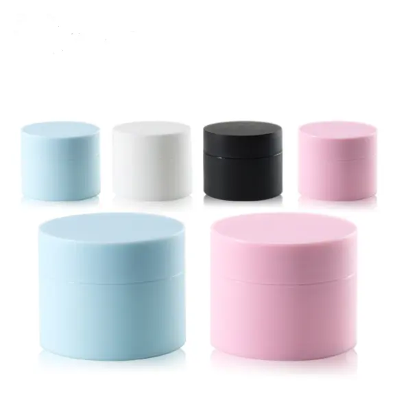 Pots de crème cosmétique en plastique, offre spéciale, pot de 5g, 15, 20, 30, 50, 80g, blanc mat, noir, rose, contenant de crème à double paroi