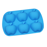 Shenhong — moule à gâteau en forme de pommes, manches de noël, 6 cavités, en silicone, pour pudding et pâtisserie