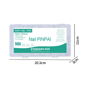 Nouvelles 504 pièces/boîte de faux ongles en ABS non gravés, extensions d'ongles en gel souple, style français, couverture complète, à presser - Product Image 1