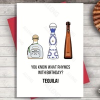 Tarjeta de Felicitación de Cumpleaños con Tema de Tequila Divertido y Personalizado