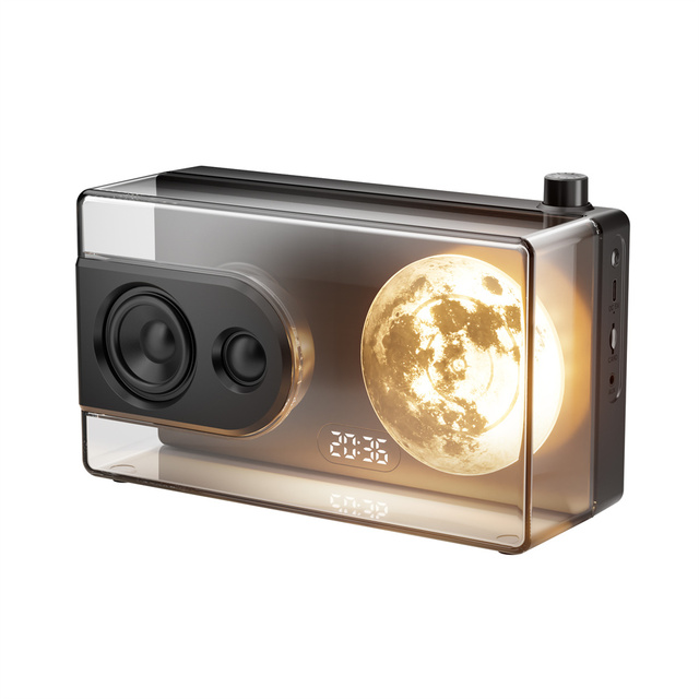 Desktop M6 Transparent Speaker RGB Light Bass HIFI Wireless  Speaker with TF Card Playback AUX Input