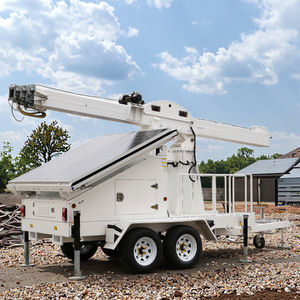 18 मीटर पावर बैंक क्षैतिज मस्तूल इलेक्ट्रिक मोटर चालित 4*380W PV पैनलों सौर ट्रेलर सौर ट्राली - Product Image 1