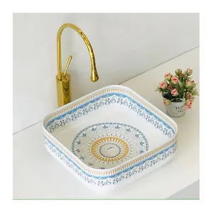 Luxe Hotel Counter Top Art Wastafel Lavabo Keramische Hand Wastafels Badkamer Wastafel