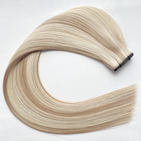 Extensions de cheveux à double trame de 18 et 24 pouces, trame machine, 100% cheveux humains véritables, blond cendré, trame volume