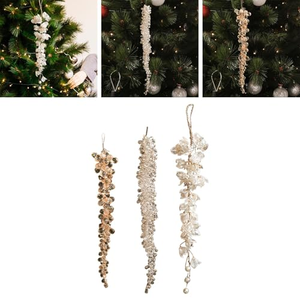 Guirlande de perles de glace en acrylique transparent en forme de goutte, pendentif suspendu pour la décoration de Noël, de mariages et de fêtes - Product Image 5