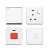 Conception de cadre de galvanoplastie 1/2/3/4 Gang 1/2 Way UK Standard Switch Socket Plastic Big Button Factory Price Commutateurs Sockets